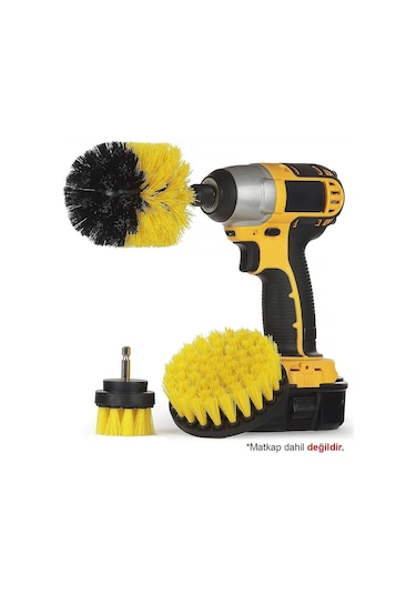 Matkap Ucuna Takılan 3 Lü Temizlik Fırça Seti Zorlu Kir Temizleme