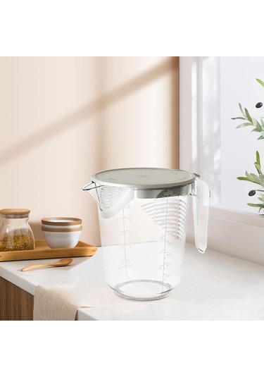 Homyl 1l Ölçüm Kabı Temizle Süzgeç Bardak Ev Pişirme Beyaz Beyaz