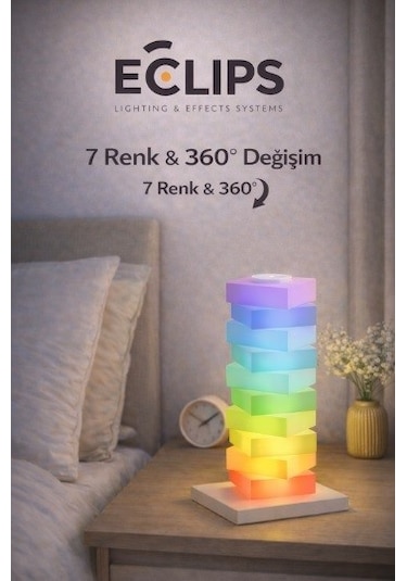 Led Tower Dıy Assembly Night Light 360 Rgb Ambiyans Aydınlatması