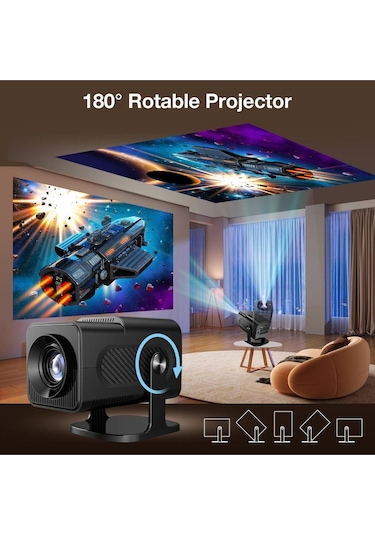 Wearfitpro HCS350 PRO Taşınabilir Projektör Full Hd 1080p 4k Projeksiyon Oyun Cihazı