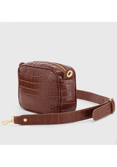Kadın Timsah Derisi Görünümlü Çapraz Çanta 219 001