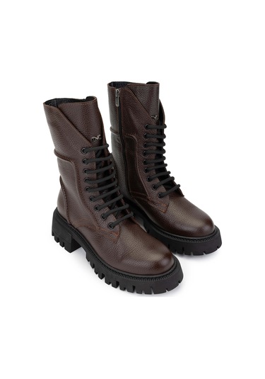 Tamer Tanca Kadın Hakiki Deri Kahverengi Casual Bot 1059 05481750 Bn Bot Sk24-25 A.kahve Fltr Acı Kahverengi