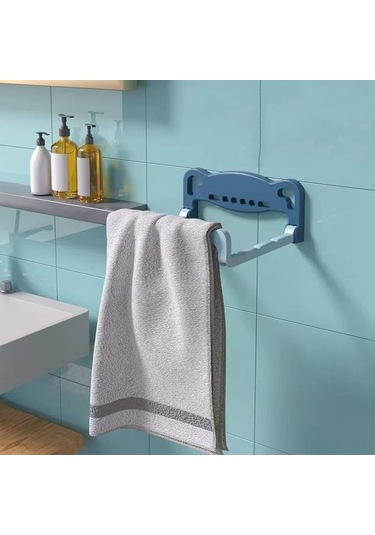 Lemestar Duvar Tipi Gömme Deliksiz Yıkama Tabağı Rafı, Banyo Tabağı Saklama Rafı, Çok Fonksiyonlu Ev Kullanıma Uygun Mavi 2 Adet Mavi