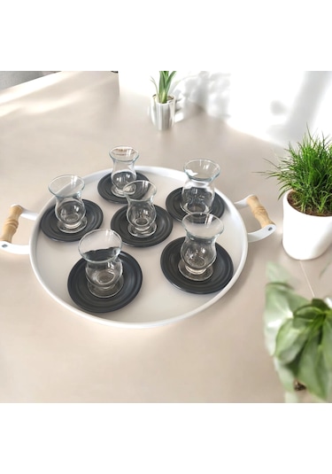 Çay Tabağı-bardak Altlığı-metal Antrasit Çay Tabağı-paslanmaz K Antrasit