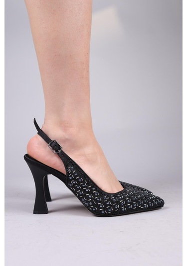 Sandor Çubuk Boncuklu Stiletto Siyah-8473 Siyah