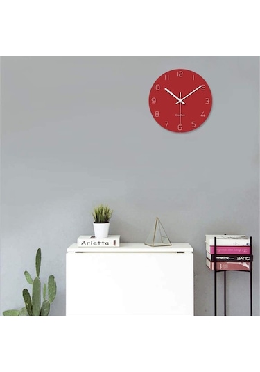 Primepickings Sessiz Kuvars Dekoratif Duvar Saati Geçmeyen Yuvarlak Pille Çalışan Cam Saat Oturma Odası Mutf A