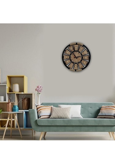 Dmswaall Ahşap Halatlı Dekoratif Duvar Saati Siyah