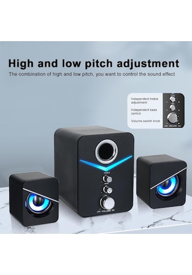 Artfulabode 3'ü 1 Arada Usb Hoparlör - Rgb Işıklı Ses Kontrollü Masaüstü Ses Sistemi
