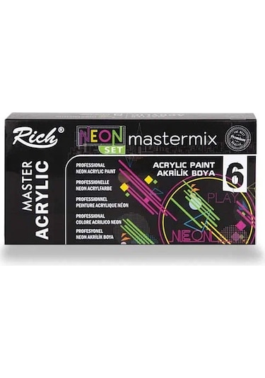 Rich Mastermix Akrilik Boya Neon Renkler 6x60cc