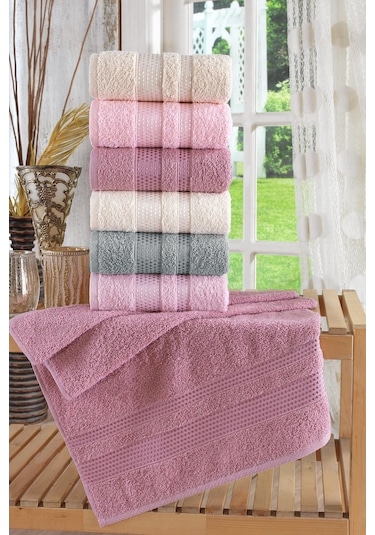 Stars 6'lı El & Yüz Havlu Seti 50 x 90 CM Çok Renkli