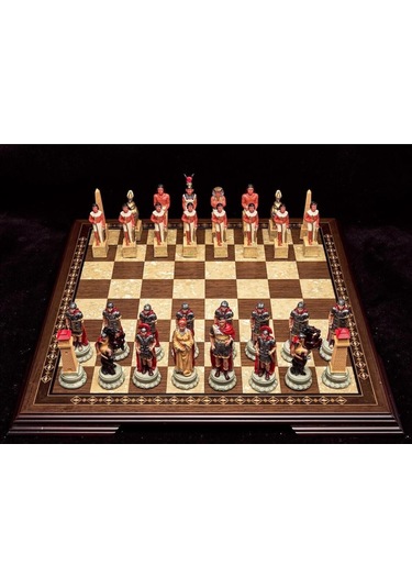 Mısır - Roma Temalı Orta Boy Lüks Satranç Ve Yenigün Satranç Tahtası