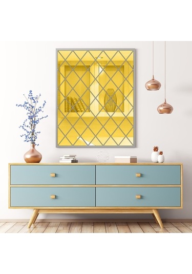 Opulentliving Modern Elmas Desenli Akrilik Ayna Sticker - Duvar Dekorasyonu, Farklı Renk Ve Boyut