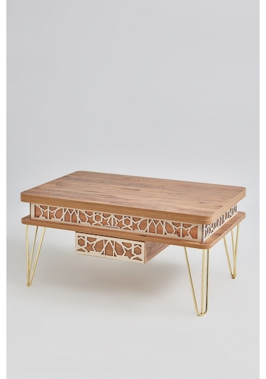 Melek 1 Model Çekemceli Akıllı Sehpa Metal Ayaklı Lüx Model Sehpa