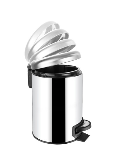 SİLİWAX Elit Ikili Banyo Seti Paslanmaz 3lt Çöp Kovası + Tuvalet Fırçası Krom