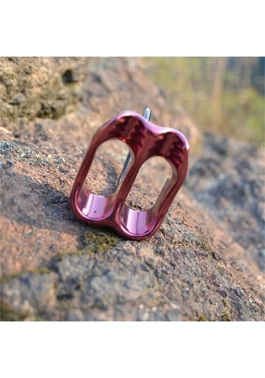 Besthome1 Çift Yuvalı Emniyet Halkalı Belay Kaya Tırmanışı Rappel Kullanıcı Cihazı Turuncu Turuncu