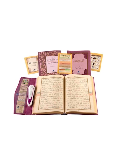 Kuran Okuyan Kalem Seti (Lila, Orta Boy, Karton Kutulu)