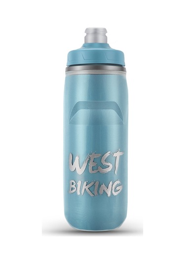 West Bıkıng Yp0721047 Yalıtımlı Pp+Silikon Sıkılabilir Su Şişesi Bisiklet Içme Bardağı Bpa Içermez Fda Sertifikalı Değil - Mavi