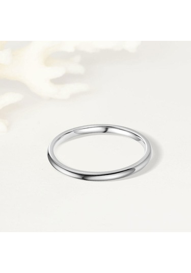 2mm Sterling Yüksek Cilalı Kubbeye Dayanıklı Konforlu Alyans 9 Gümüş