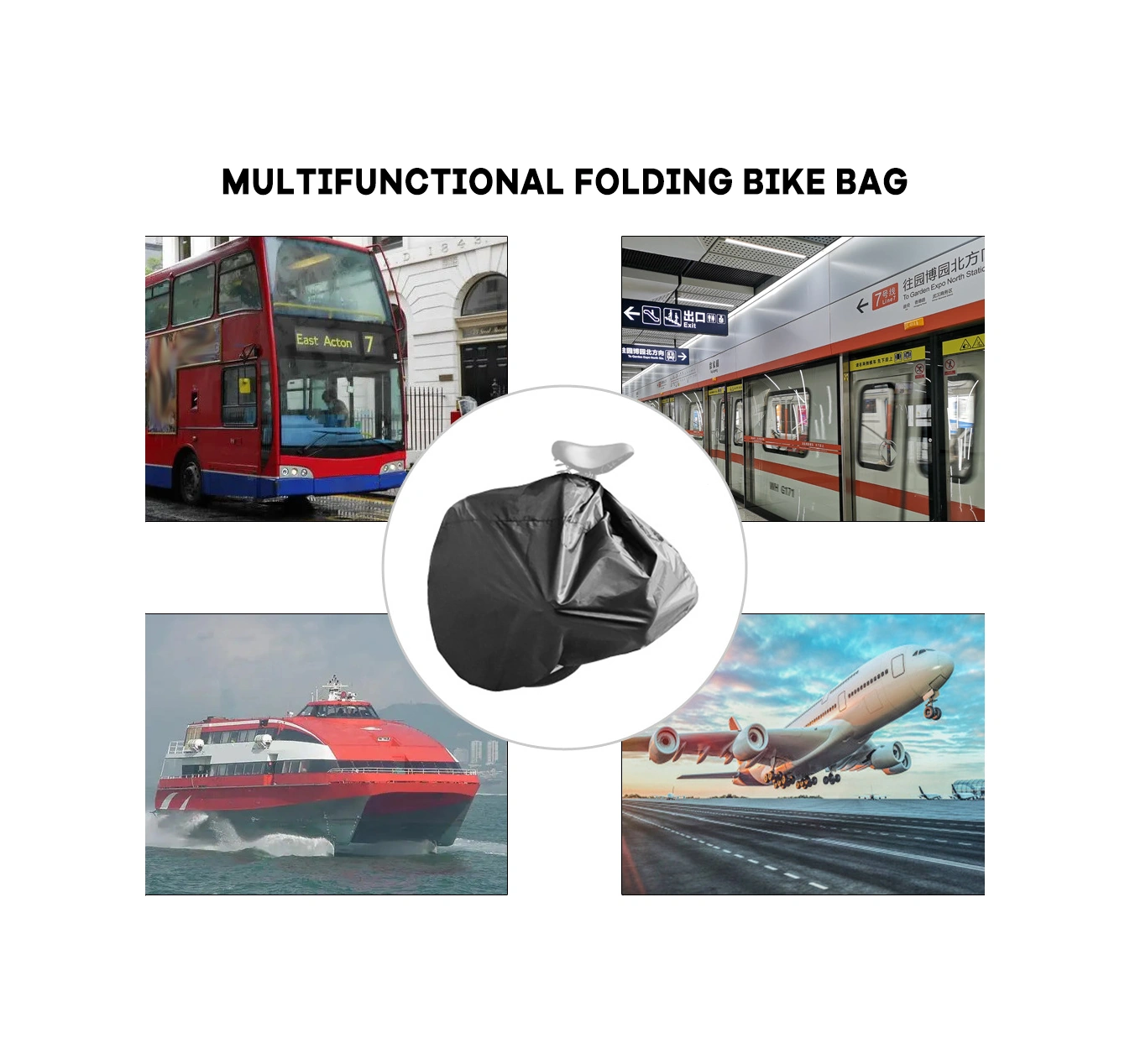 Youtek 20-22 İnç Bisiklet Çantası, 420d Oksford Kumaşı, Taşınabilir Hafif, B Tipi, Folding Bisiklet Depolama Çantası Çok Renkli