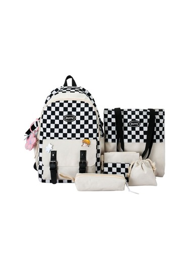 5'li Büyük Kapasiteli Sırt Çantası Seti Uı6c2r Siyah