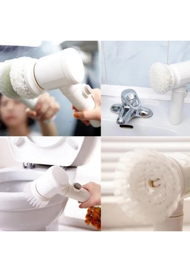 Neevoyu Usb Şarjlı Üçlü Mutfak Temizlik Fırçası Seti - Yeni Versiyon, Fırça Değiştirilebilir, Duvar Takımı İçerir