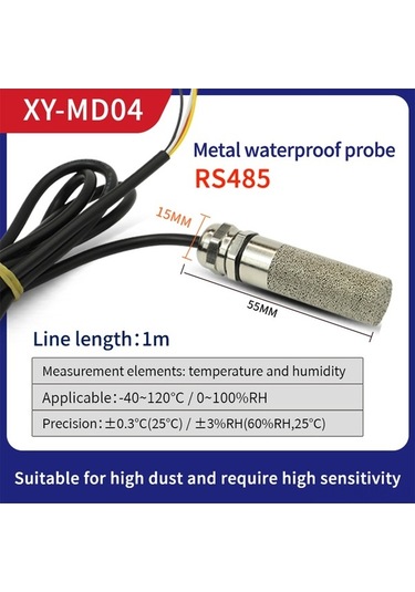 Supermarket1 Endüstriyel Rs485 Modbus Sıcaklık-nem Sensörü -40 C-120 C Su Geçirmez Metal Prob