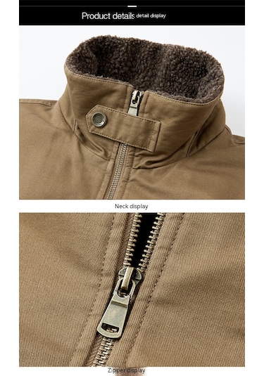 Sımıcg Erkek Ceket Kalın Yaka Pamuklu Mont Erkek Ceket - Siyah