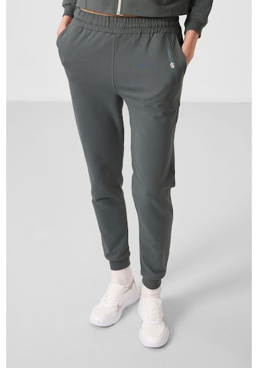 Haki Kapüşonlu Fermuarlı Oversize Kadın Eşofman Takım - 95328 Haki