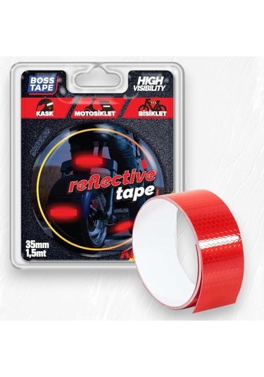 Boss Tape Reflektif Petekli Kedi Gözü Bant 35mm-1,5mt Kırmızı