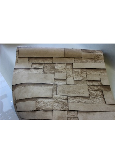 3 Boyutlu Taş Desenli Duvar Kağıdı (448511438)