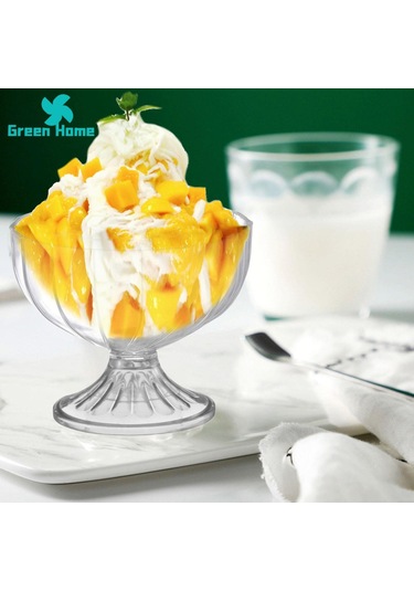 Green Home Meyve Tatlı Kasesi Şeffaf Çocuk Dondurma Milkshake Bardağı