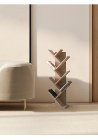 Modern Zikzak 10 Raflı Kitaplık 60x36x156