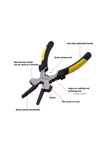 Yaleker 7 İnç Multifonksiyon Kaynak Makası - Açıkça Kesme, Çekiç Ve Sabit Tutma Özellikleriyle Profesyonel Kaynak İşleri İçin