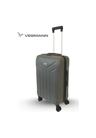 Vegmann Tartılı Scavel Antrasit Büyük Boy Valiz Antrasit
