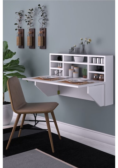 Dekorfim DF01104B Duvara Monte Pratik Katlanır Raflı Kırma Mutfak ve Yemek Masası