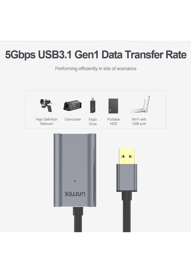 Unıtek Usb3.0 Uzatma Kablosu 10mt Premıum Chıpset Y-3005