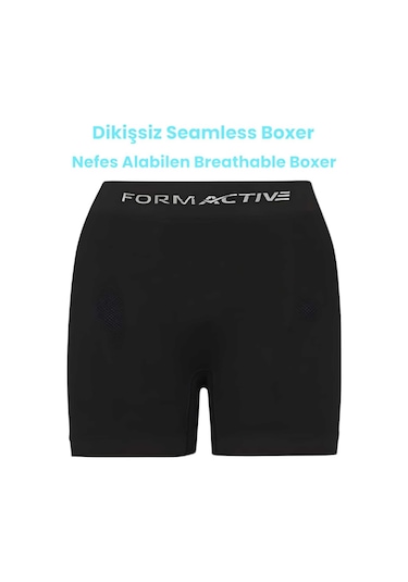 Uniquetrenders Erkek Dikişsiz/seamless Nefes Alabilen Boxer Siyah