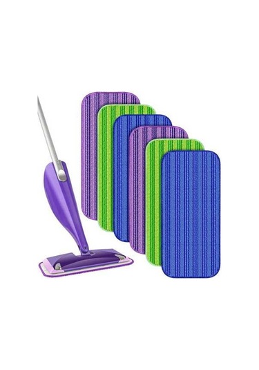 Pazly Zeminler Yıkanabilir Uyumlu Tüm Temizlik Swiffer Pedleri Paket, Mikrofiber İçin 6'lı - İd