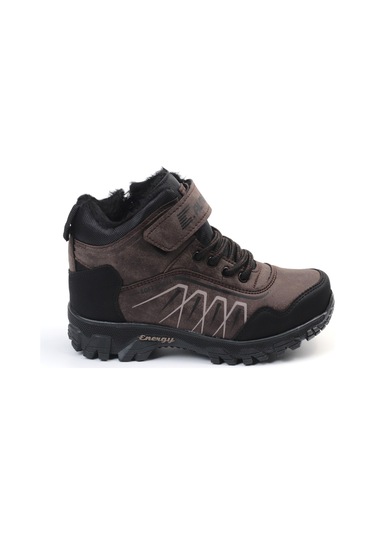 Unisex Çocuk Kahve Siyah İçi Kürklü Kışlık Termo Taban Suya Soğuğa Dayanıklı Günlük Rahat Outdoor Bot Kahverengi