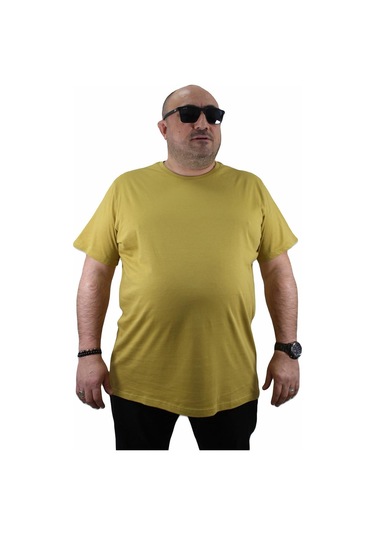 Moc Grande Mocgrande Büyük Beden Basic Tişört 11100 Limon Sarı