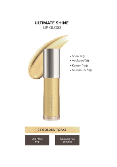 Farmasi Ultimate Shine Dudak Parlatıcısı 01 Golden Topaz