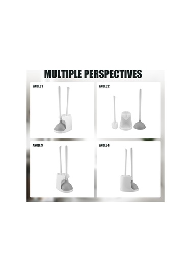 Tuvalet Pompası Ve Fırçası 2'si 1 Arada Tuvalet Kase Fırçası Pompası Seti A Beyaz