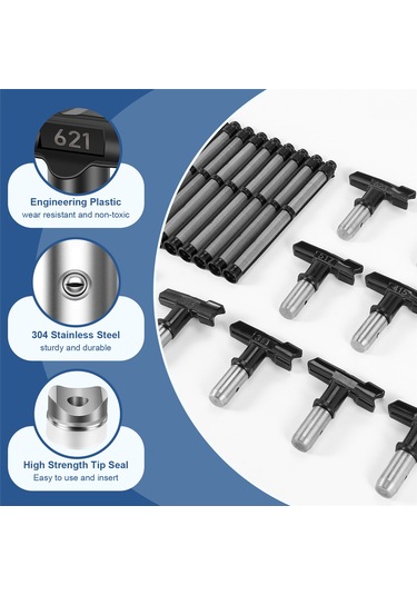 Xurunkeji 10 Adet Sprey Ucu, Havasız Boya Püskürtme Ucu Ve Filtresi, Tersinir Sprey Ucu, Havasız Püskürtme Aksesuarları İçin Boya