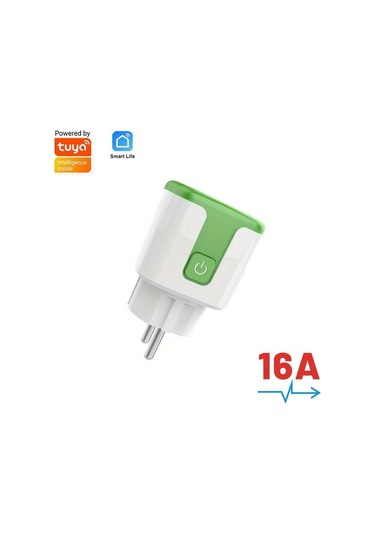 Xuweiwei Akıllı Wifi Soket Yeşil 16a 1 Adet Tuya Akıllı Alexa Google Home Uyumlu Ses Kontrol Zamanlayıcı Elektrik İstatistik 110v 240v Avrupa Fiş