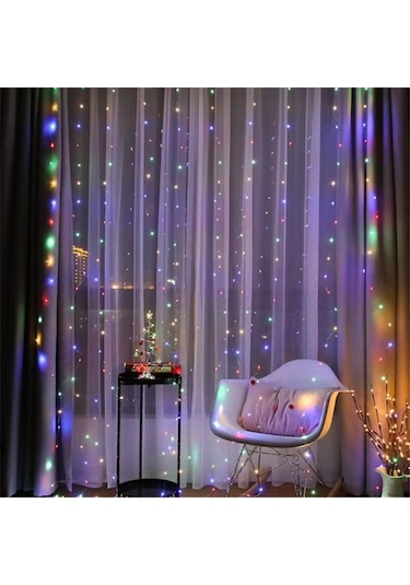 Gajeena Yatak Odası Dekoratif Işık Zinciri - 3m 300 Led, Pili Ve Kumanda İle, Perde/duvar Aydınlatma, Stüdyo/ev Ambiyans Işığı Beyaz