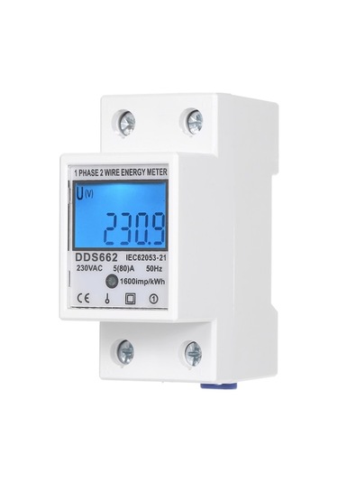 Dds662 Ev Tipi Akıllı Enerji Sayaçları, Ac 230v Tek Fazlı Raylı, Arka Işık Özelliği, 5-80a Akım Ölçümü