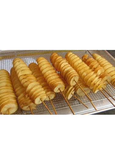 Emsan Çubukta Spiral Patates ve Elma Dilimleme Makinesi Gri
