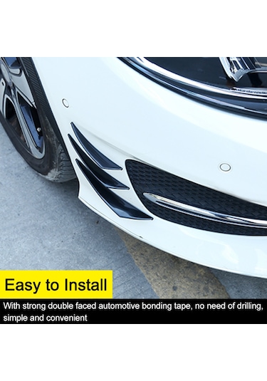 Dianziye Araba Ön Tampon Koruyucu 6 Adet Gümüşlü Akıllı Akışkanlık Direnci Ayakları - Siyah