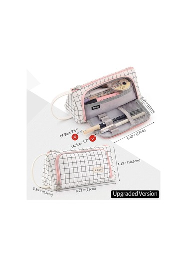 Büyük Kapasiteli Renkli Tuval Saklama Çantası İşaretleyici Kalem Kalem Kutusu Basit Kırtasiye Çantası Tutucu Ortaokul Lise Ofis Öğrencisi İçin Beyaz Kareli Çok Renkli Büyük Kapasiteli Renkli Tuval Saklama Çantası İşaretleyici Kalem Kalem Kutusu Basit Kırtasiye Çantası Tutucu Ortaokul Lise Ofis Öğrencisi İçin Beyaz Kareli Çok Renkli