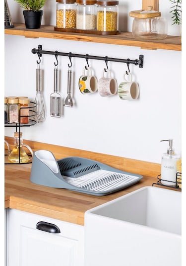 Tezgah Üstü Bulaşık Kurutmalığı - Gri Gri